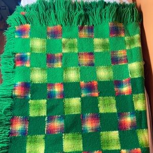Vintage handmade large throw blanket